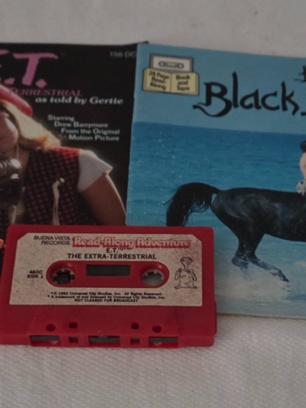 Vintage 1982 Read Along Book & Cassette THE BLACK STALLION & E.T. - WORKS